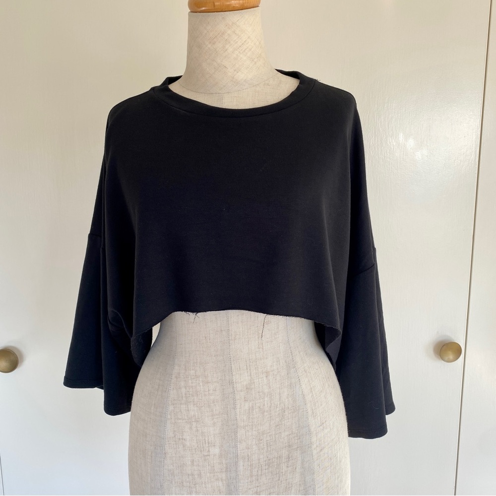 Oversized Black Crop Top